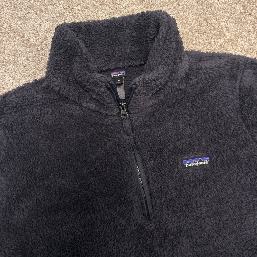 Patagonia Los Gatos 1/4 Zip Fleece Pullover Women Size XL Smolder Blue Outdoor